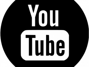 Black YouTube logo, tech icon, black and white PNG