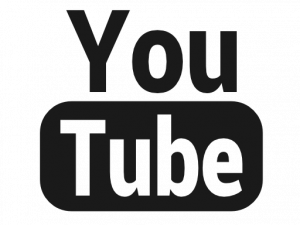 Black YouTube logo, video streaming, sleek icon PNG