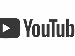 Black YouTube logo, video symbol, simple icon PNG