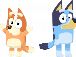 Bluey And Bingo Cartoon Characters, Animated Dog Siblings, Family-Friendly Animation, Kids Entertainment, Bluey and Bingo PNG