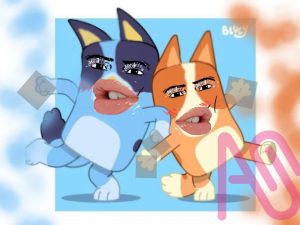 Bluey And Bingo Cartoon Characters, Animated Dog Siblings, Playful Pets, Family-Friendly Animation, Bluey and Bingo PNG