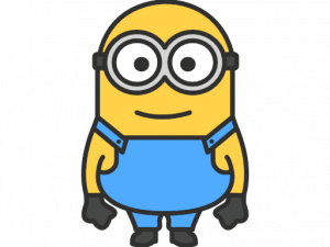 minion character, animated yellow figure, cartoon sidekick, family-friendly entertainment, Bob Minion PNG