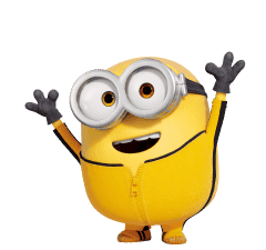 Minion character, animated yellow figure, joyful expression, kids' movie icon, Bob Minion PNG