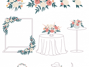 Boho Flowers Background PNG