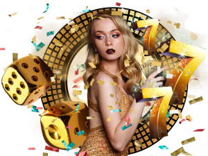 casino, gambling, celebration, slot machines, lucky symbols, festive atmosphere, Casino Girl PNG