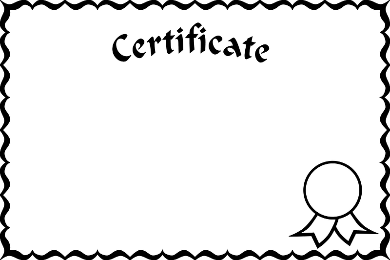 black certificate border