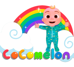 Cocomelon character, animated children's show, educational entertainment, colorful rainbow, Cocomelon Rainbow PNG