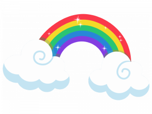 rainbow, colorful arc, clouds, bright sky, Cocomelon Rainbow PNG