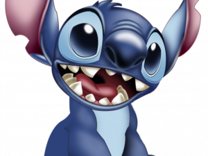 cartoon character, blue alien, animated creature, family-friendly design, Cute Stitch PNG