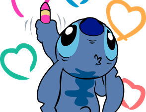 cartoon character, cute animal illustration, colorful art, playful design, Cute Stitch PNG