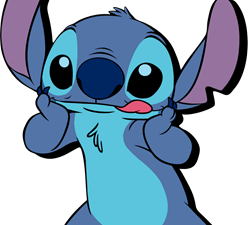 cartoon character, animated creature, blue alien, family-friendly design, Cute Stitch PNG