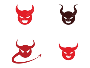 devil icons, cartoon demons, playful evil faces, mischievous characters, Demon Horns PNG