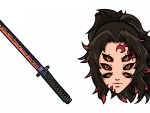 katana, anime character, mystical design, fantasy art, Demon Slayer Character PNG