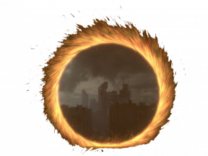 urban landscape, fiery portal, dramatic skyline, fantasy world, Dr Strange Portal PNG