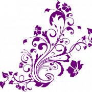 Elegant Purple Flower Border PNG Clipart