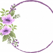 Elegant Purple Flower Border PNG File