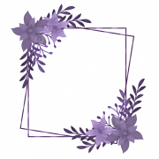 Elegant Purple Flower Border PNG Image