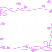 Elegant Purple Flower Border PNG Image HD