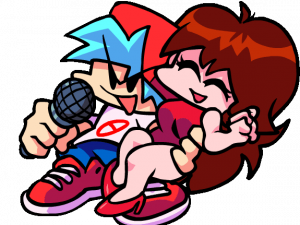 cartoon characters, music game, rhythm challenge, animated couple, FNF BF PNG