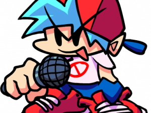 cartoon character, microphone, video game, rhythm game, FNF BF PNG