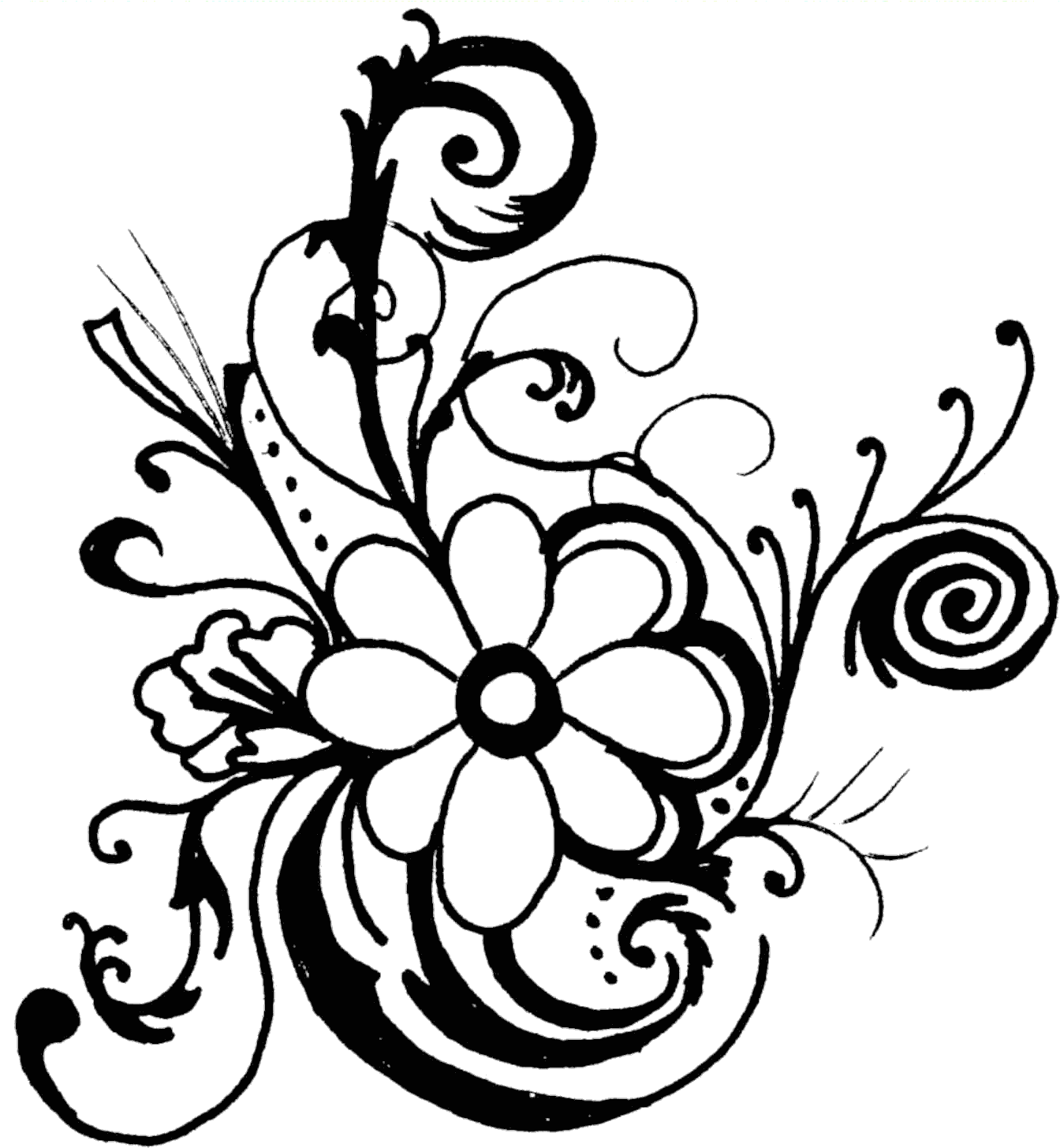 Flower Black And White PNG Transparent Images - PNG All