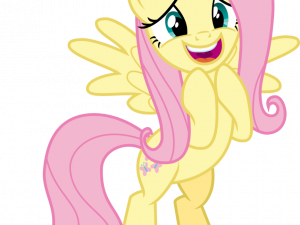 cartoon pony, animated character, cheerful expression, colorful design, Fluttershy PNG