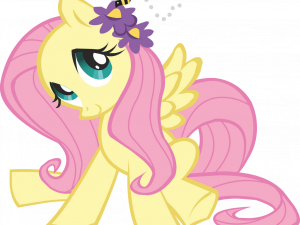 cartoon pony, animated character, colorful illustration, whimsical design, Fluttershy PNG