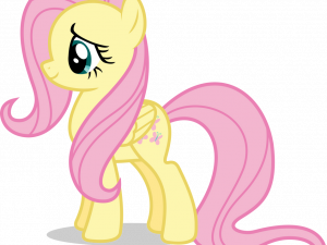 fluttering pony, animated character, pastel colors, whimsical design, Fluttershy PNG