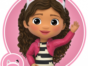 Cute Animated Character With Cat Ears, Cartoon Girl, Playful Design, Adorable Doll, Gabby Dollhouse PNG