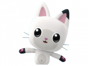 Cute Cartoon Cat Character, Adorable Feline Figure, Playful Kitty Design, Whimsical Animal Toy, Gabby Dollhouse PNG