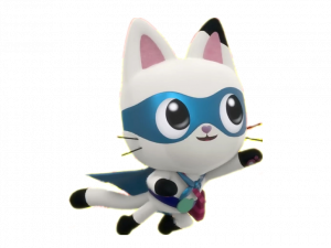 Superhero Cat Character, Animated Feline Hero, Cute Cat Mascot, Cartoon Cat Superhero, Gabby Dollhouse PNG