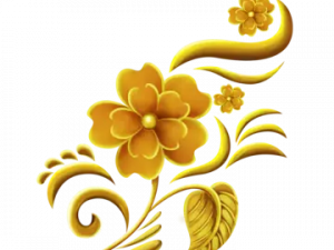 Gold Flower PNG HD Image