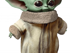 Baby Yoda, Grogu figure, Star Wars merchandise, collectible toy, Grogu PNG