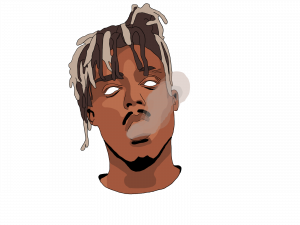 artist illustration, hip-hop culture, smoking figure, cartoon character, Juice Wrld PNG