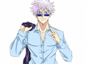 anime character, stylish outfit, spiky hair, sunglasses, Jujutsu Kaisen PNG