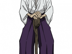 elderly character, traditional attire, anime style, wisdom and age, Jujutsu Kaisen PNG