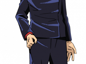 anime character, formal attire, dark uniform, character design, Jujutsu Kaisen PNG