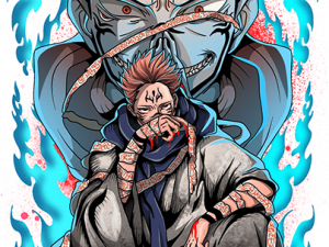 anime character, ninja art, action illustration, fantasy design, Jujutsu Kaisen PNG