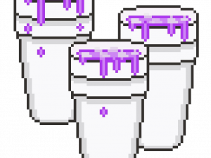 syrup cups, purple drink, pixel art, beverage containers, Lean Cup PNG