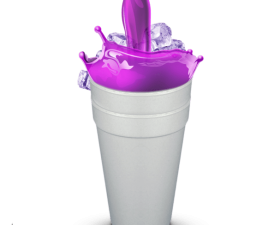 purple drink, foam cup, beverage splash, icy refreshment, Lean Cup PNG