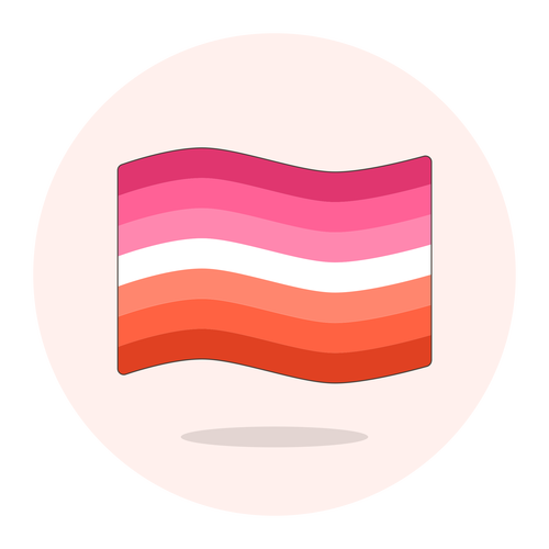 Lesbian Flag PNG Cutout