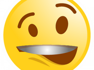 smiley face, cheerful emoji, happy expression, playful icon, Lip Bite Emoji PNG