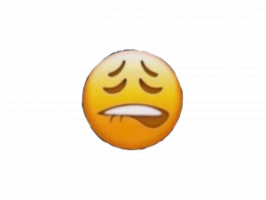 sad emoji, disappointment expression, emotional icon, dejected face, Lip Bite Emoji PNG