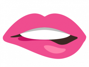 lips, mouth, pink lipstick, beauty illustration, Lip Bite Emoji PNG