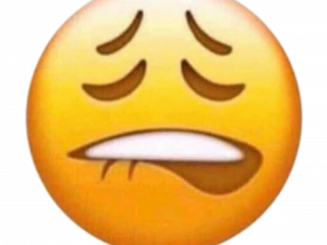 sad emoji, disappointment face, emotional expression, feeling overwhelmed, Lip Bite Emoji PNG