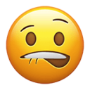 confused emoji, perplexed face, bewildered expression, facial confusion, Lip Bite Emoji PNG