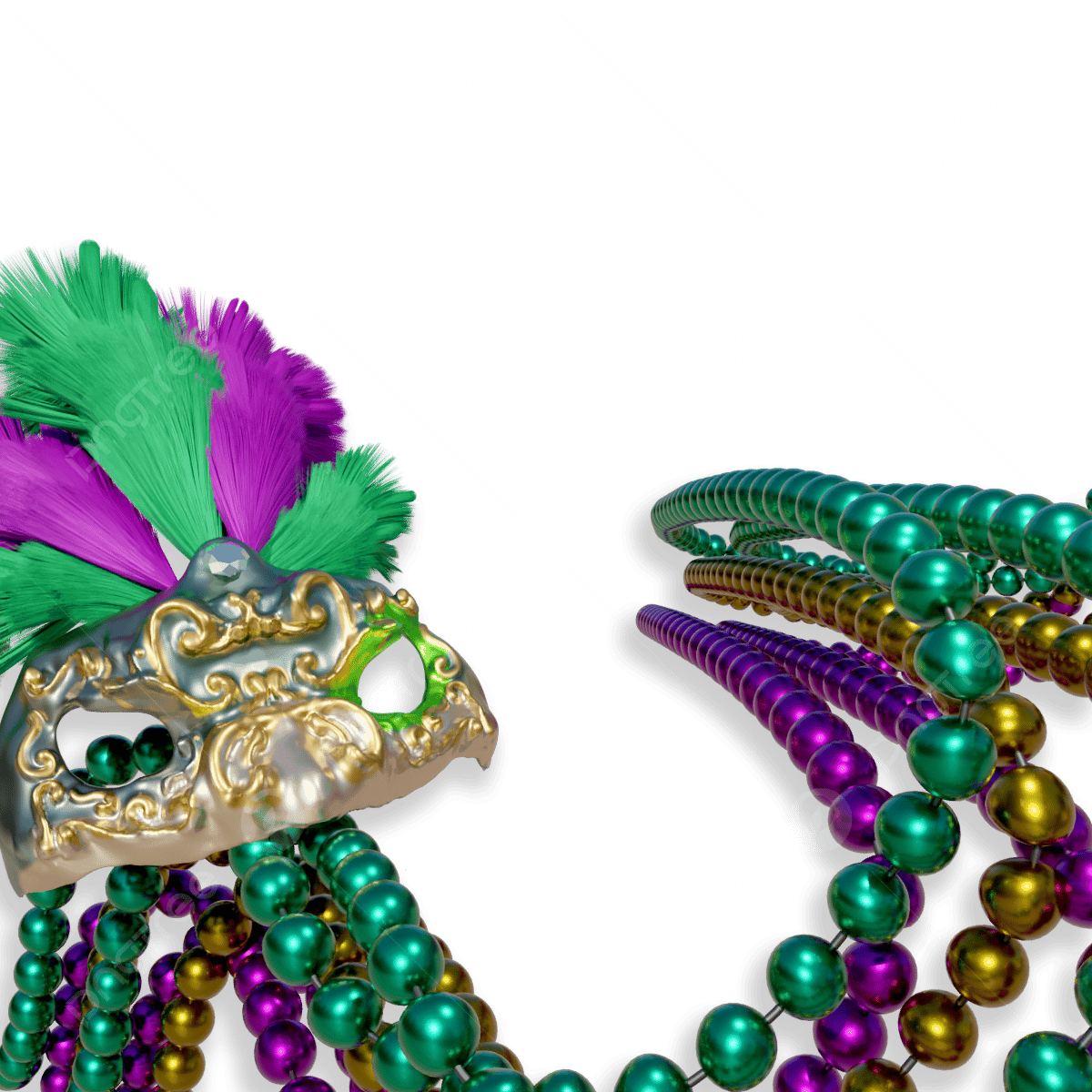 Mardi Gras Beads PNG HD Image