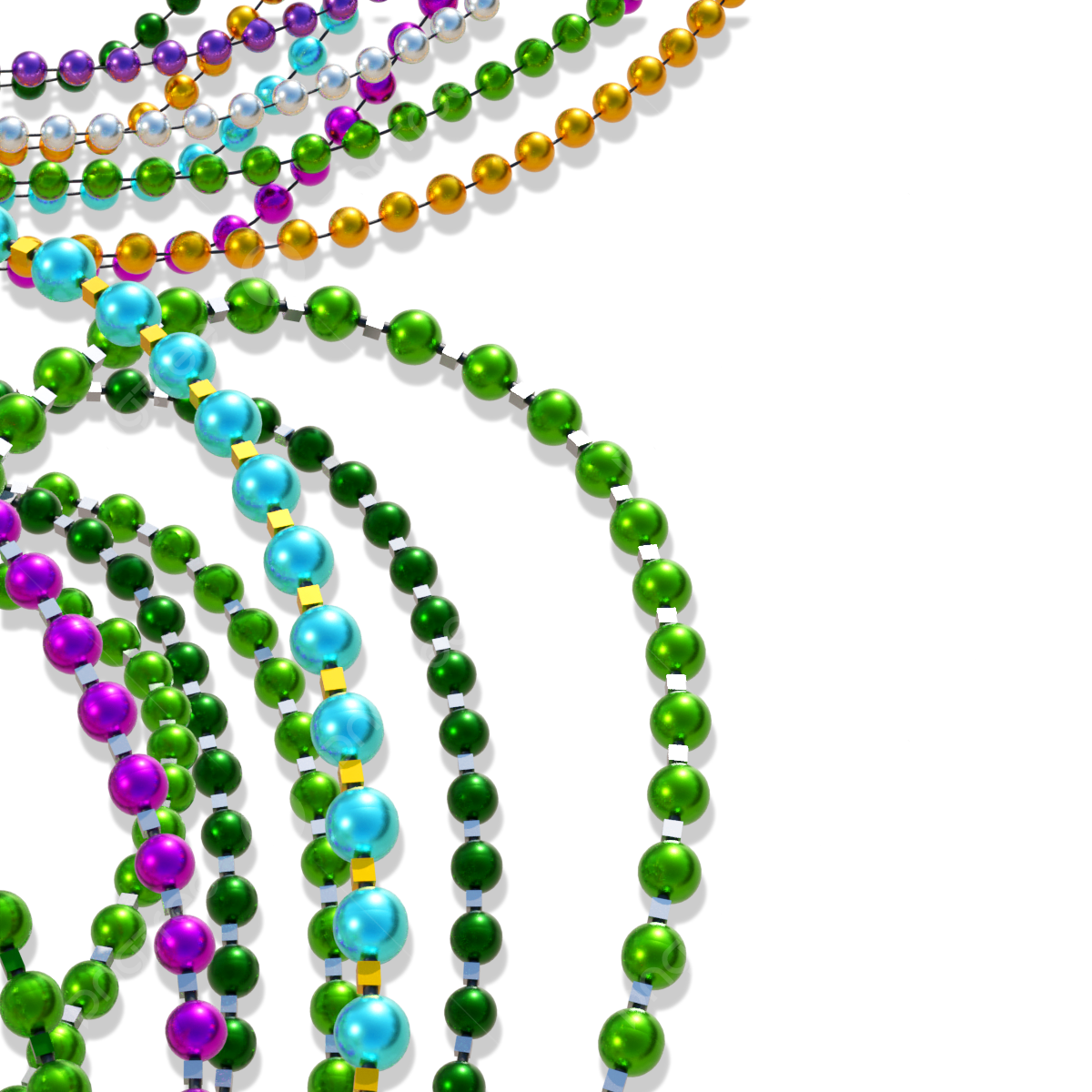 Mardi Gras Beads Transparent