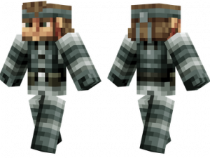 Minecraft character, pixel art soldier, game avatar, blocky figure, Minecraft Skin PNG