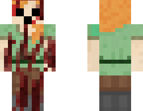 pixel art character, Minecraft skin design, gaming avatar, blocky figure, Minecraft Skin PNG